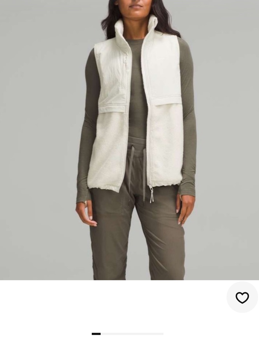 lululemon athletica Cinch Hem Fleece Vest Ivory 12